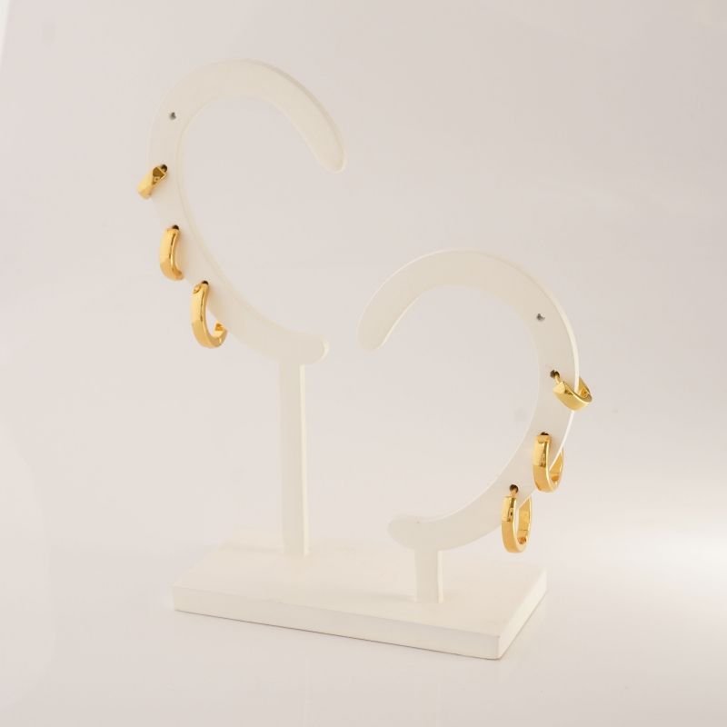 Trio Argolinhas Lisa Minimalista em Aço Inox (Linha Premium)