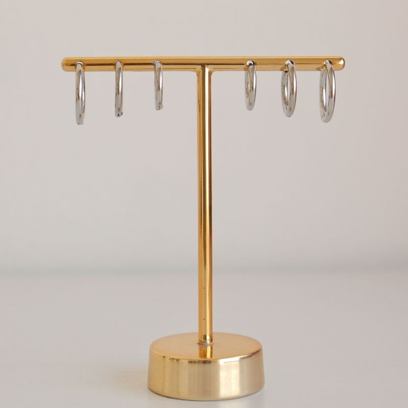 Trio Argolinhas Lisas em Aço Inox