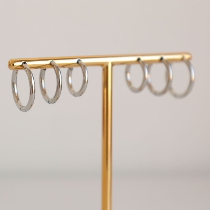 Trio Argolinhas Lisas em Aço Inox