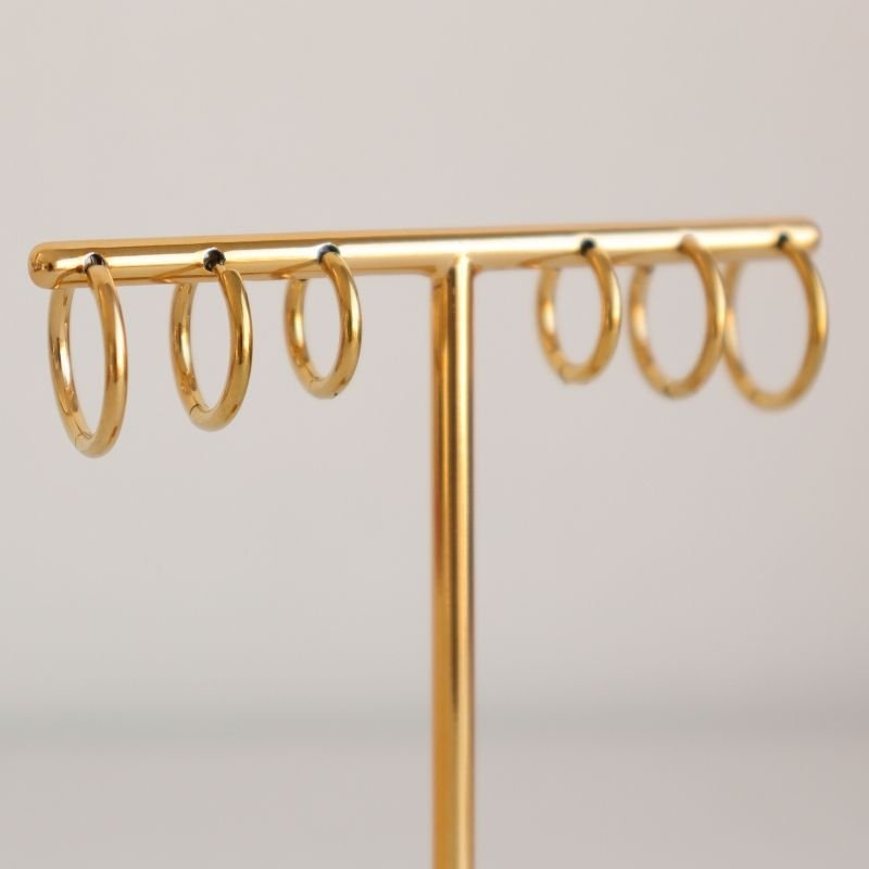 Trio Argolinhas Lisas em Aço Inox