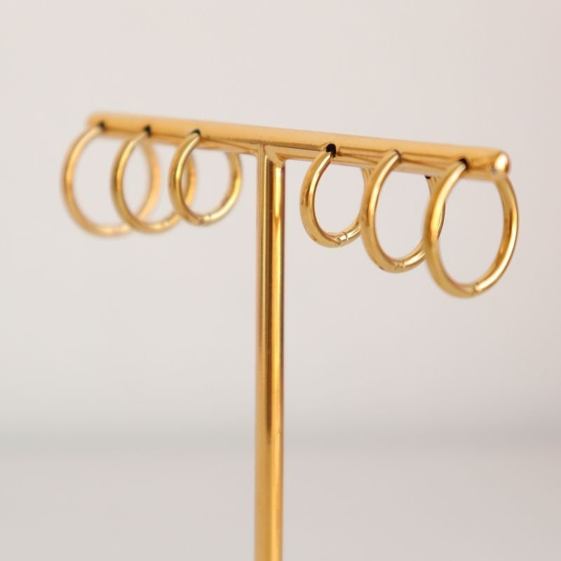 Trio Argolinhas Lisas em Aço Inox