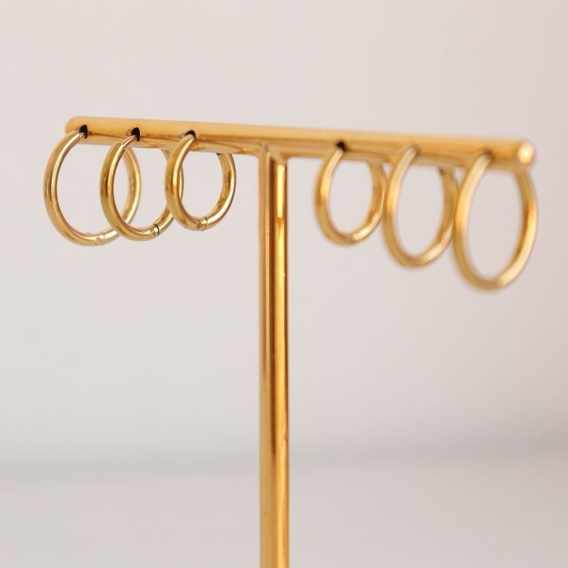 Trio Argolinhas Lisas em Aço Inox