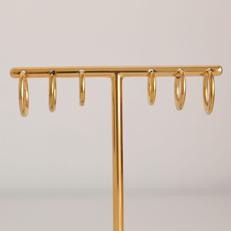 Trio Argolinhas Lisas em Aço Inox