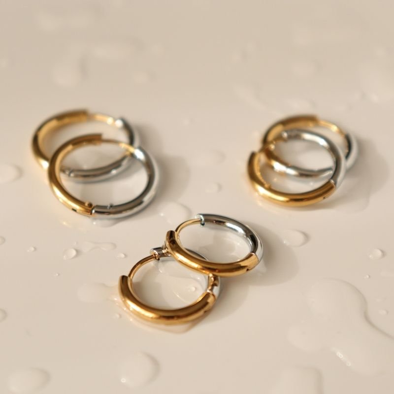 Trio de Argolas Bicolor Aço Inox (Linha Premium)