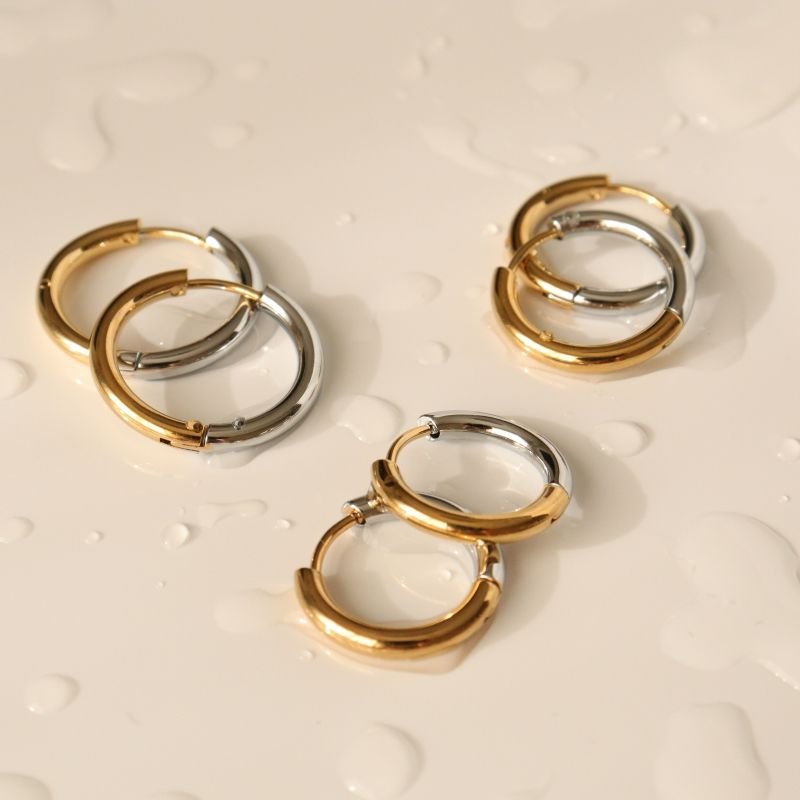 Trio de Argolas Bicolor Aço Inox (Linha Premium)