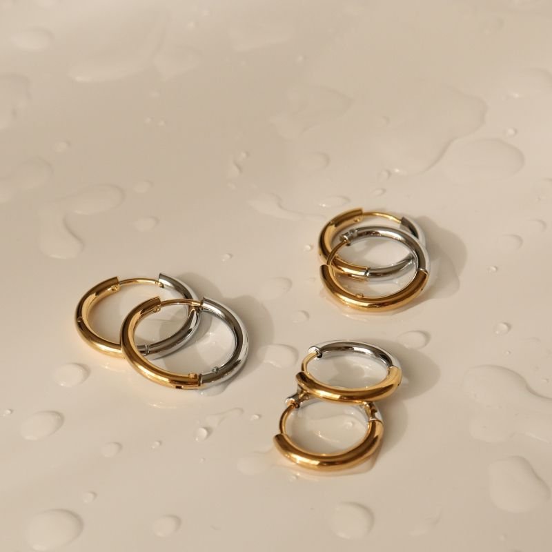Trio de Argolas Bicolor Aço Inox (Linha Premium)