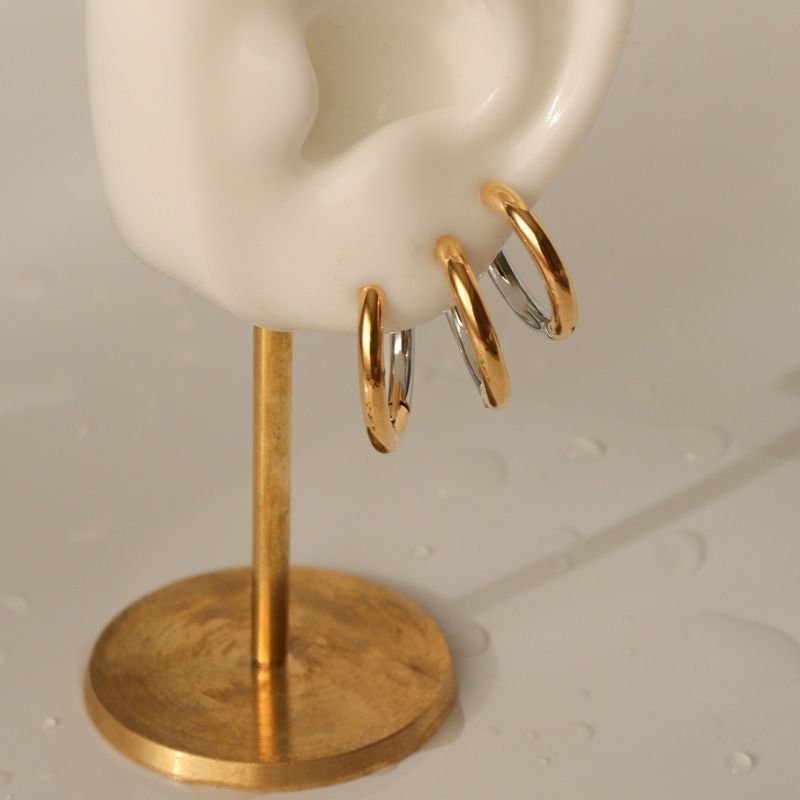 Trio de Argolas Bicolor Aço Inox (Linha Premium)