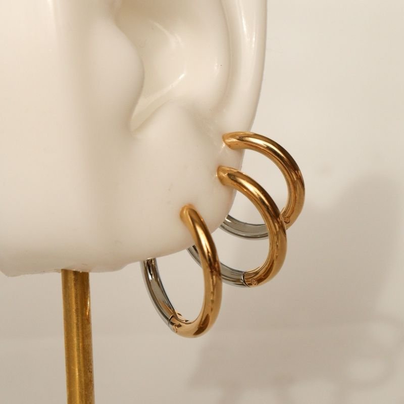 Trio de Argolas Bicolor Aço Inox (Linha Premium)