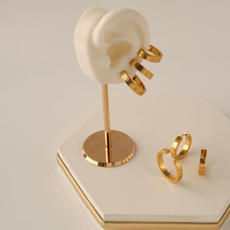 Trio de Argolas com Detalhe em Aço Inox (Linha Premium)