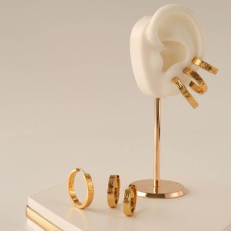 Trio de Argolas com Detalhe em Aço Inox (Linha Premium)