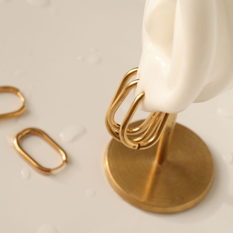 Trio de Argolas Geométricas Aço Inox (Linha Premium)