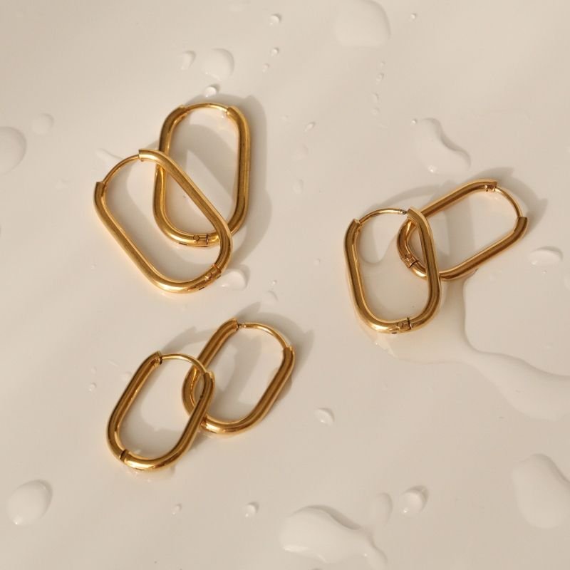 Trio de Argolas Geométricas Aço Inox (Linha Premium)