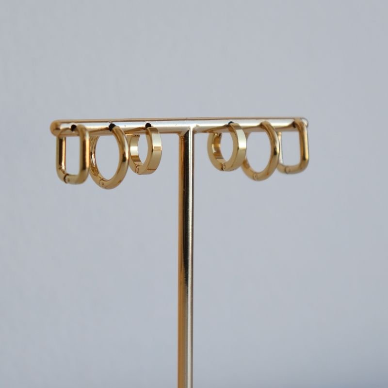 Trio de Argolas Minimalista em Aço Inox (Linha Premium)