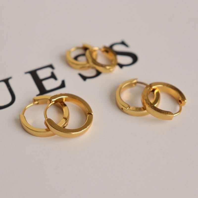 Trio de Argolas Minimalista em Aço Inox (Linha Premium)