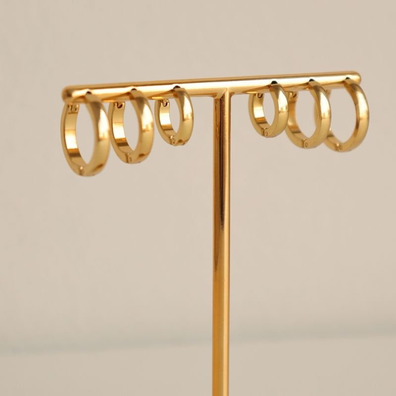 Trio de Argolas Minimalista em Aço Inox (Linha Premium)