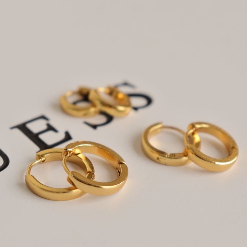 Trio de Argolas Minimalista em Aço Inox (Linha Premium)