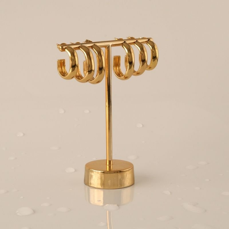 Trio de Argolas Minimalistas em Aço Inox (Linha Premium) 10g cada