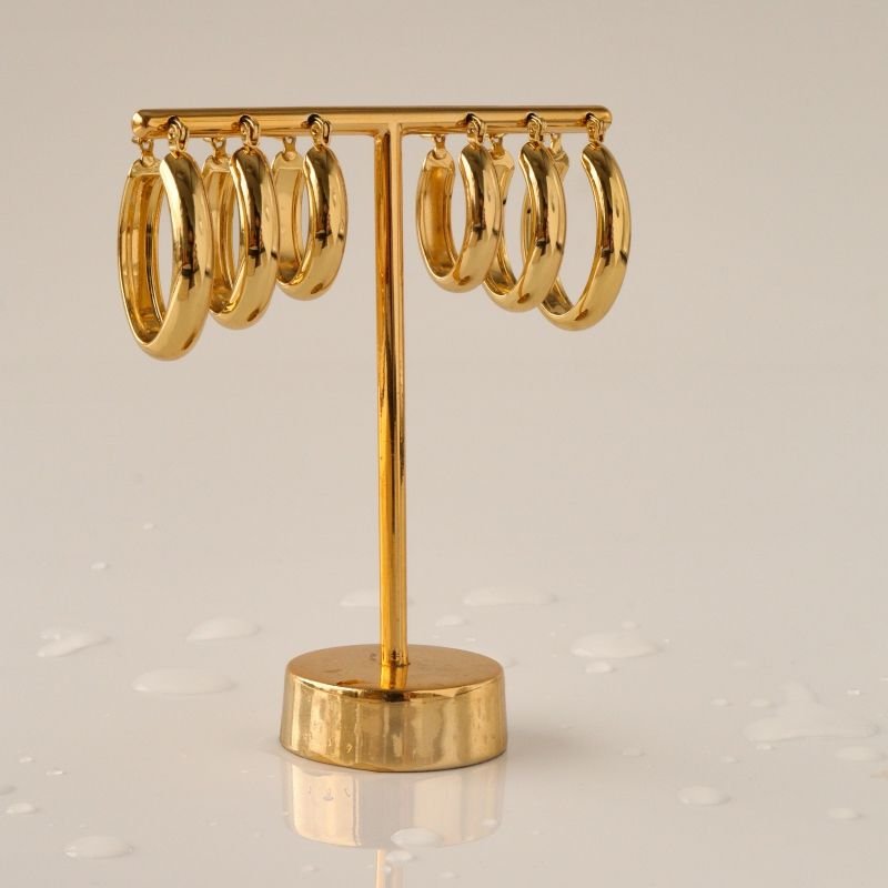 Trio de Argolas Minimalistas Oval em Aço Inox (Linha Premium)