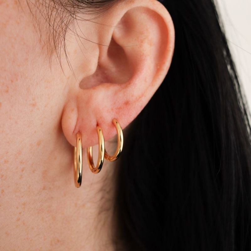 Trio de Argolinhas Basic Hoops em Aço Inox (Linha Premium)