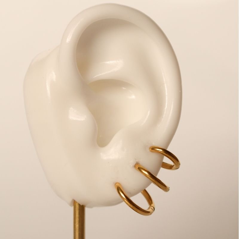 Trio de Argolinhas em Aço Inox (Linha Premium)