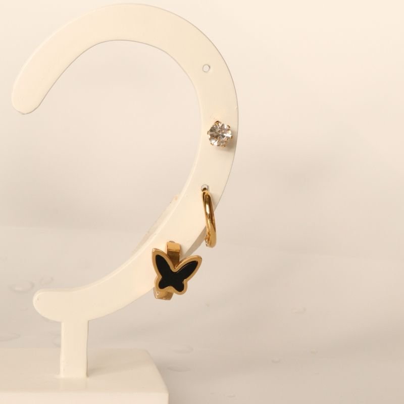 Trio de Brincos Delicado em Aço Inox (Linha Premium)