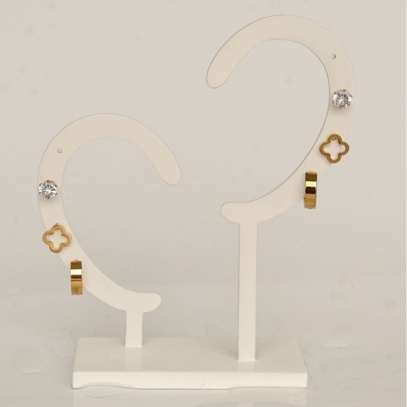 Trio de Brincos em Aço Inox (Linha Premium)