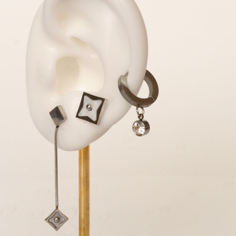 Trio de Brincos em Aço Inox (Linha Premium)