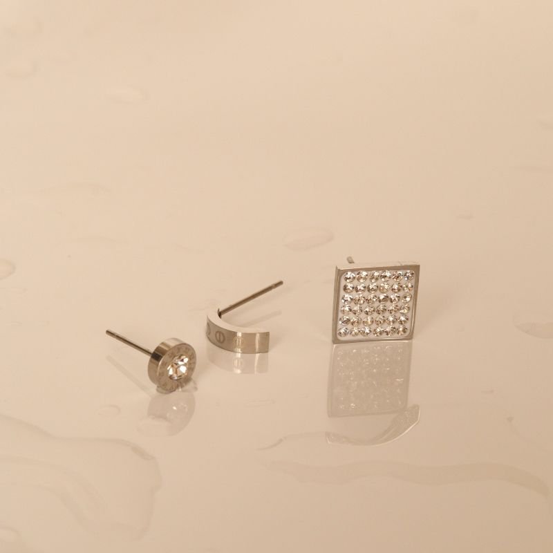 Trio de Brincos em Aço Inox (Linha Premium)