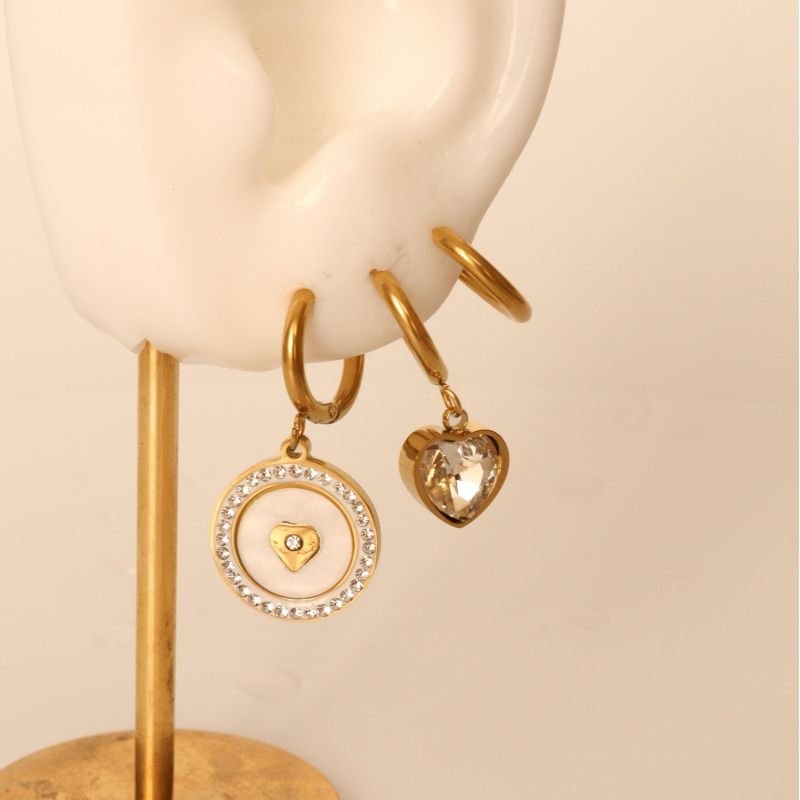 Trio de Brincos em Aço Inox (Linha Premium)