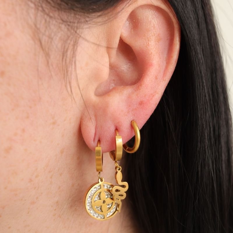 Trio de Brincos Modern Charms em Aço Inox