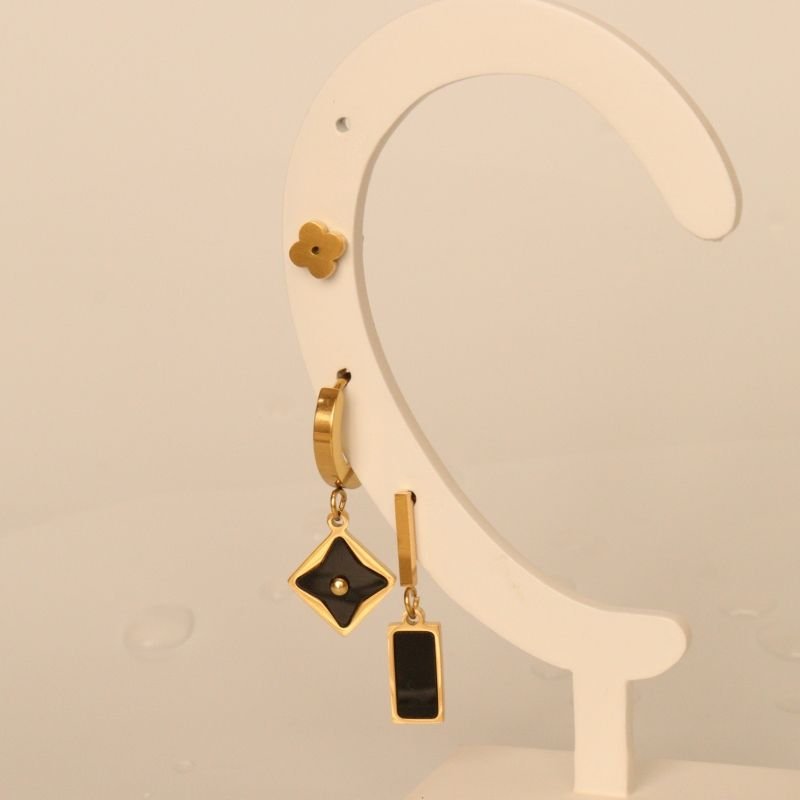 Trio de Brincos Moderno em Aço Inox (Linha Premium)