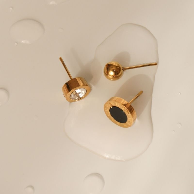 Trio de Brincos Números Romanos em Aço Inox (Linha Premium)