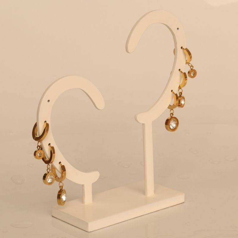 Trio de Brincos Números Romanos em Aço Inox (Linha Premium)