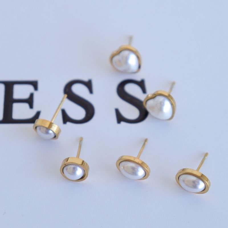 Trio de Brincos Pérola em Aço Inox (Linha Premium)