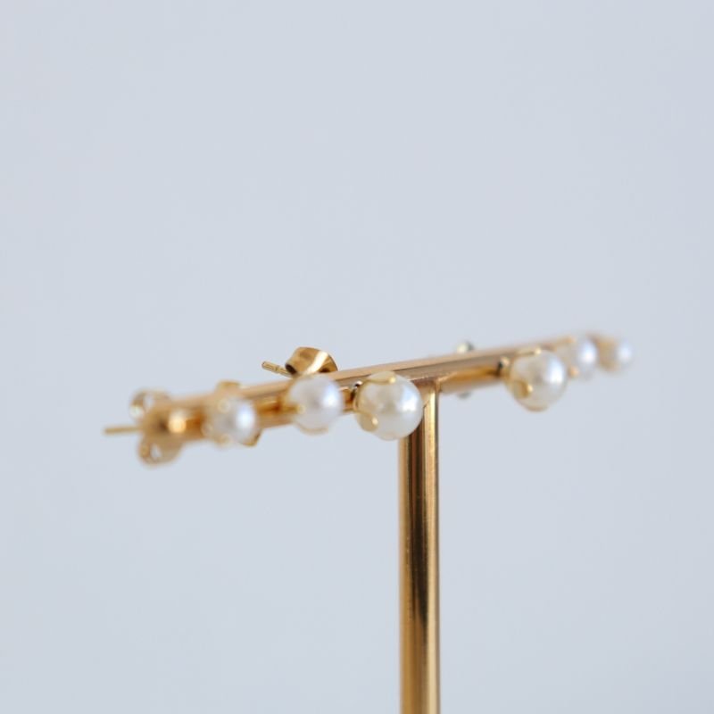 Trio de Brincos Pérola em Aço Inox