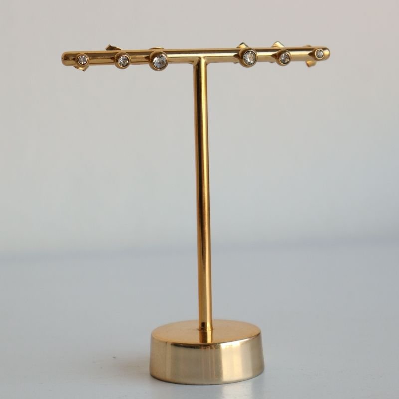 Trio de Brincos Ponto de Luz em Aço Inox