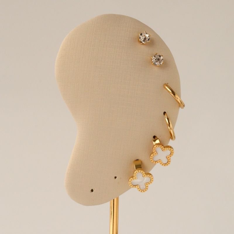 Trio de Trevo Delicado em Aço Inox (Linha Premium)