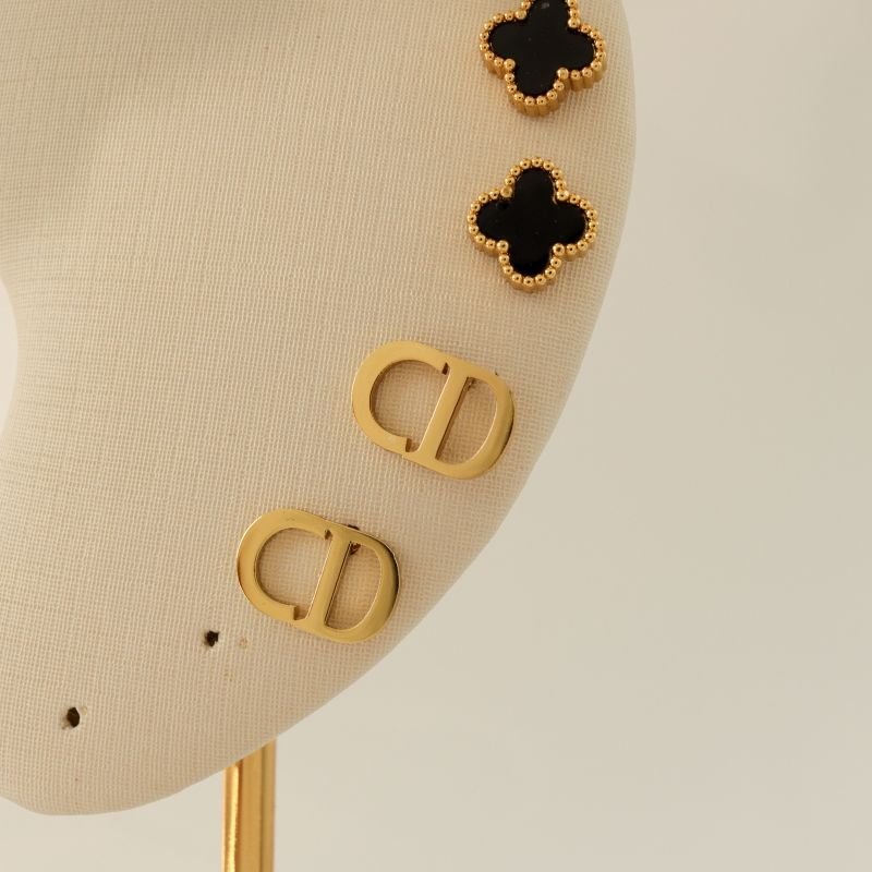 Trio de Brincos Moderno Inspiração Van Cleef em Aço Inox (Linha Premium)